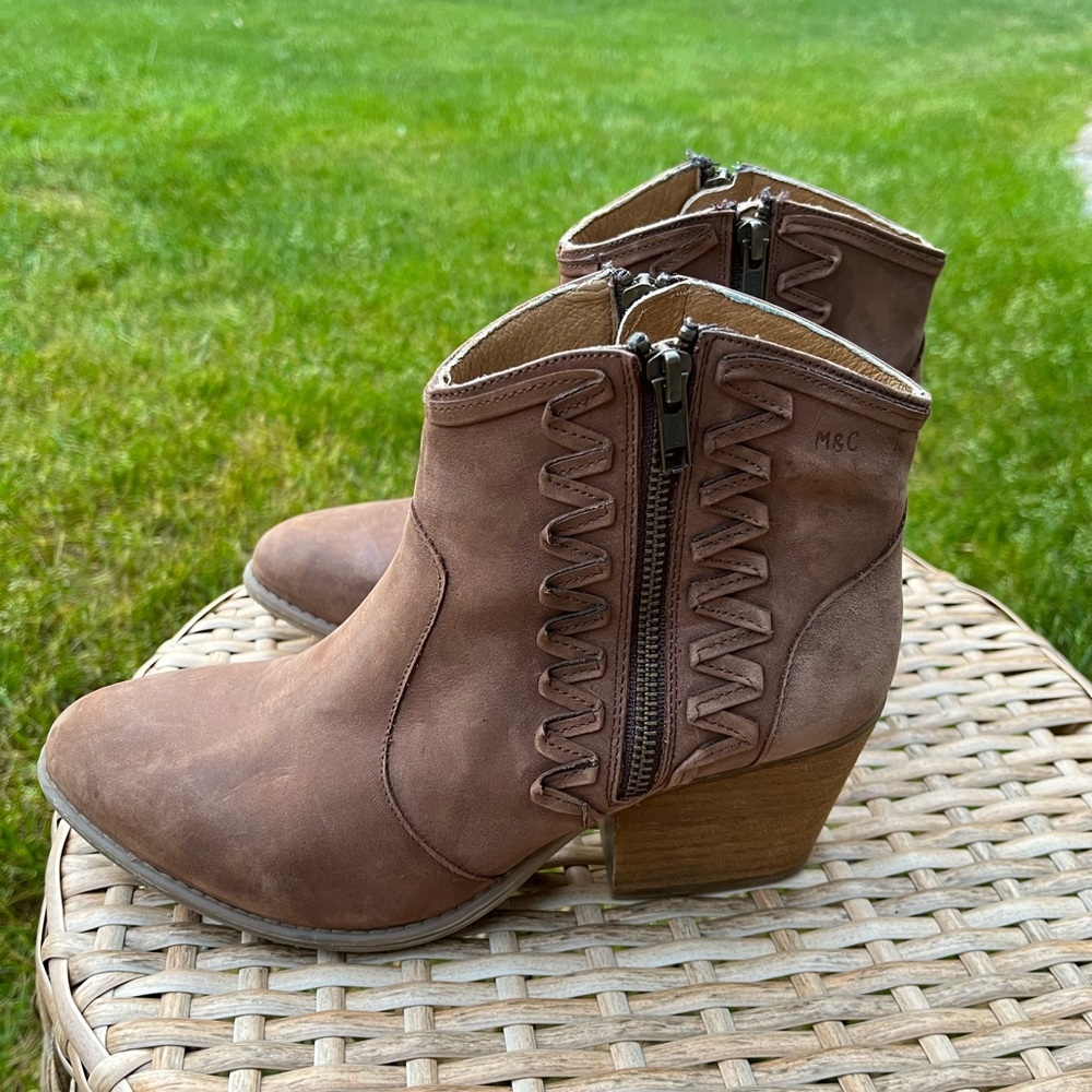 Musse & Cloud Booties Womens 9 Brown Leather Western Boho Ankle Boots Athya - Picture 10 of 11